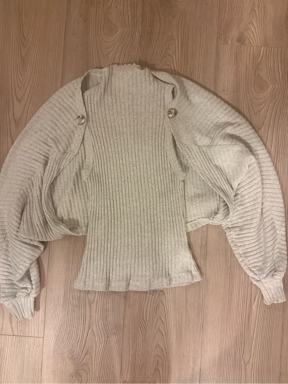 Project Social T Bolero Cardigan + Tank - Natural Beige (M)